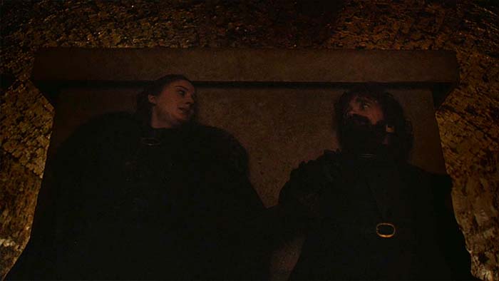 Tyrion and Sansa in the crypts